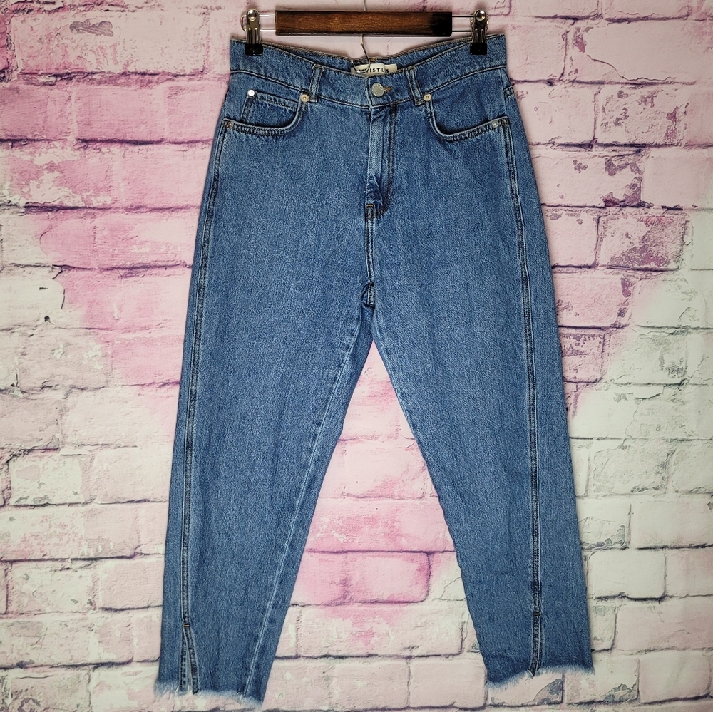WHISTLES HIGH WAISTED SPLIT FRONT RAW ANKLE JEANS 29
